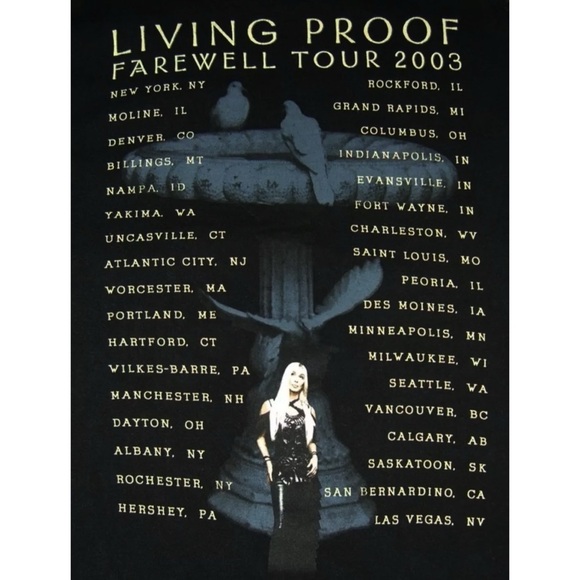 Vintage Cher Tee y2k Living Proof Tour 2003 Black Noughties alt Gothic Goth 00's - Picture 5 of 11